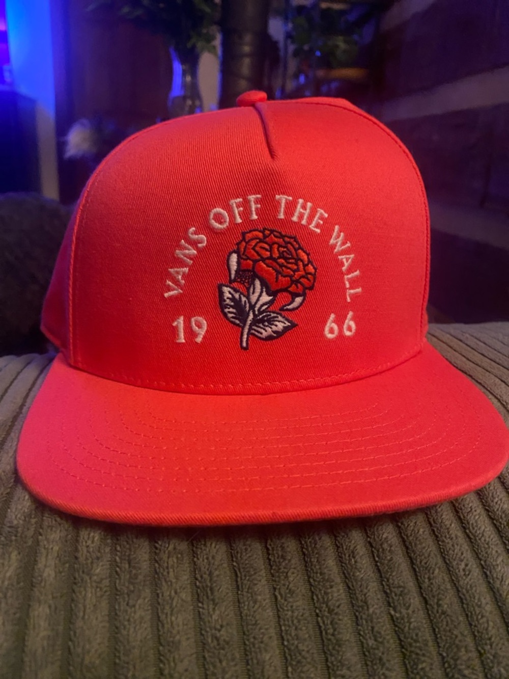 Vans Red Floral 'Off The Wall' Snapback Hat